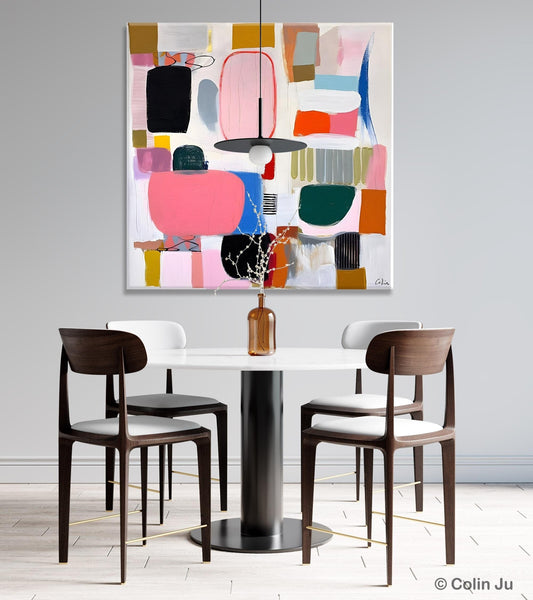 Geometric Modern Acrylic Art, Modern Original Abstract Art, Large Wall Art for Bedroom, Canvas Paintings for Sale, Contemporary Canvas Art-ArtWorkCrafts.com