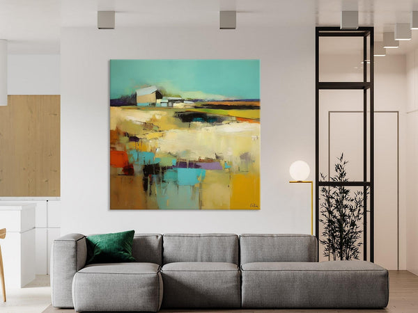 Large Landscape Canvas Paintings, Hand Painted Canvas Art, Landscape Acrylic Art, Original Abstract Art, Landscape Paintings for Living Room-ArtWorkCrafts.com