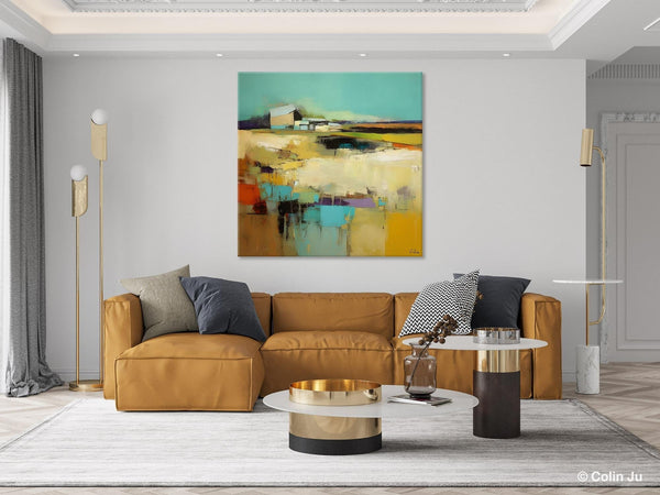 Large Landscape Canvas Paintings, Hand Painted Canvas Art, Landscape Acrylic Art, Original Abstract Art, Landscape Paintings for Living Room-ArtWorkCrafts.com