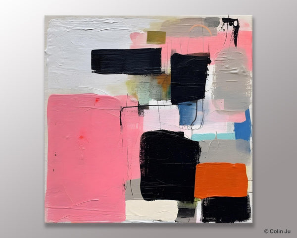 Modern Original Abstract Art, Large Wall Art for Bedroom, Geometric Modern Acrylic Art, Canvas Paintings for Sale, Contemporary Canvas Art-ArtWorkCrafts.com