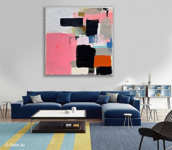 Modern Original Abstract Art, Large Wall Art for Bedroom, Geometric Modern Acrylic Art, Canvas Paintings for Sale, Contemporary Canvas Art-ArtWorkCrafts.com