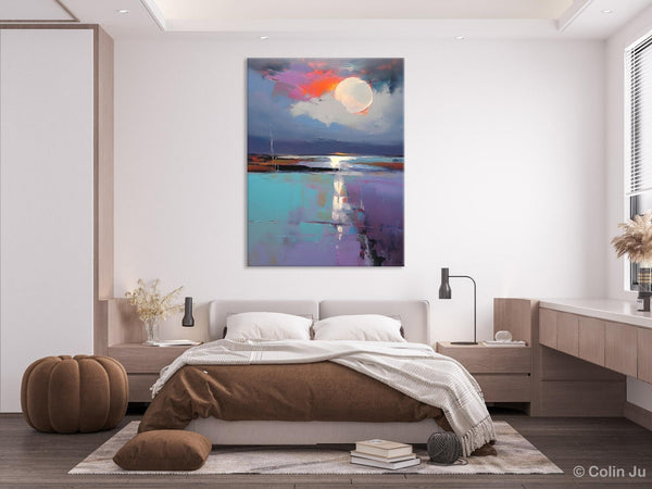 Abstract Landscape Painting for Bedroom, Oversized Canvas Wall Art Paintings, Original Modern Artwork, Contemporary Acrylic Art on Canvas-ArtWorkCrafts.com