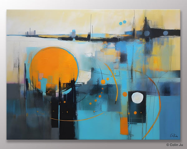 Oversized Canvas Wall Art Paintings, Original Modern Artwork, Large Abstract Painting for Bedroom, Contemporary Acrylic Painting on Canvas-ArtWorkCrafts.com