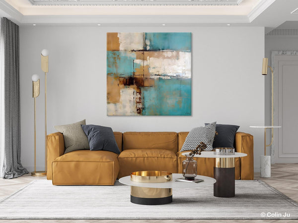 Large Wall Art for Bedroom, Geometric Modern Acrylic Art, Modern Original Abstract Art, Canvas Paintings for Sale, Contemporary Canvas Art-ArtWorkCrafts.com