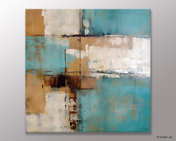 Large Wall Art for Bedroom, Geometric Modern Acrylic Art, Modern Original Abstract Art, Canvas Paintings for Sale, Contemporary Canvas Art-ArtWorkCrafts.com