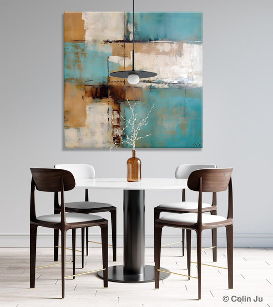 Large Wall Art for Bedroom, Geometric Modern Acrylic Art, Modern Original Abstract Art, Canvas Paintings for Sale, Contemporary Canvas Art-ArtWorkCrafts.com