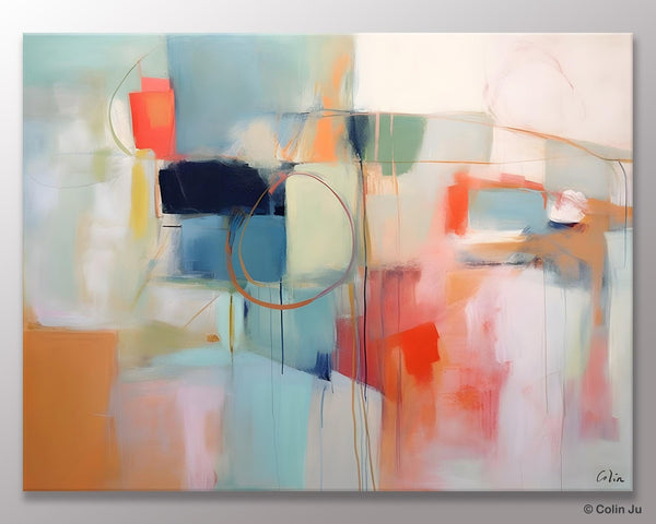 Large Modern Canvas Art, Original Abstract Art Paintings, Hand Painted Acrylic Painting on Canvas, Large Wall Art Painting for Dining Room-ArtWorkCrafts.com