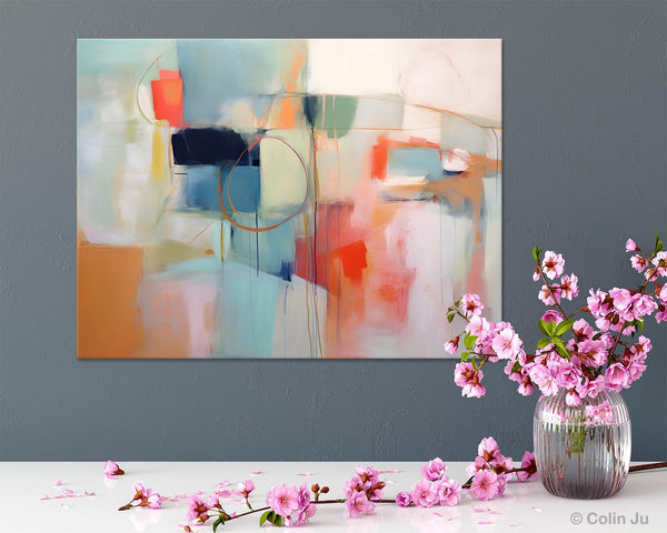 Large Modern Canvas Art, Original Abstract Art Paintings, Hand Painted Acrylic Painting on Canvas, Large Wall Art Painting for Dining Room-ArtWorkCrafts.com