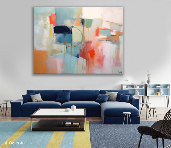 Large Modern Canvas Art, Original Abstract Art Paintings, Hand Painted Acrylic Painting on Canvas, Large Wall Art Painting for Dining Room-ArtWorkCrafts.com