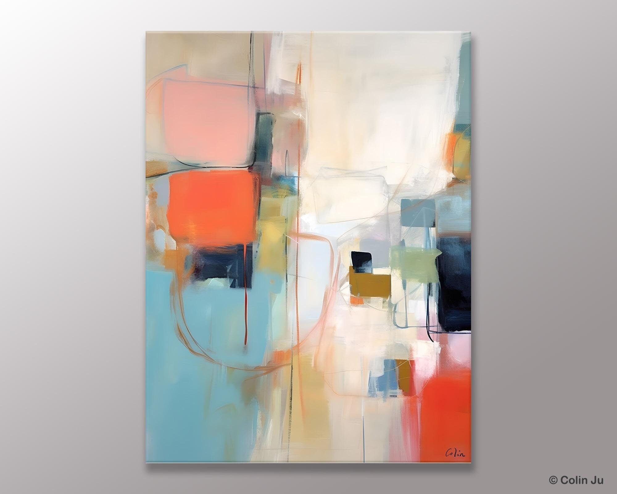 Large Wall Paintings for Bedroom, Original Abstract Art, Contemporary Abstract Paintings on Canvas, Oversized Abstract Wall Art Paintings-ArtWorkCrafts.com