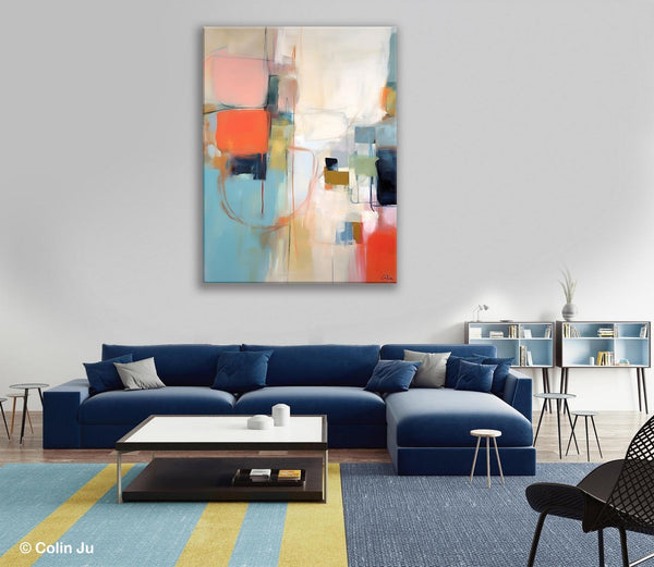 Large Wall Paintings for Bedroom, Original Abstract Art, Contemporary Abstract Paintings on Canvas, Oversized Abstract Wall Art Paintings-ArtWorkCrafts.com