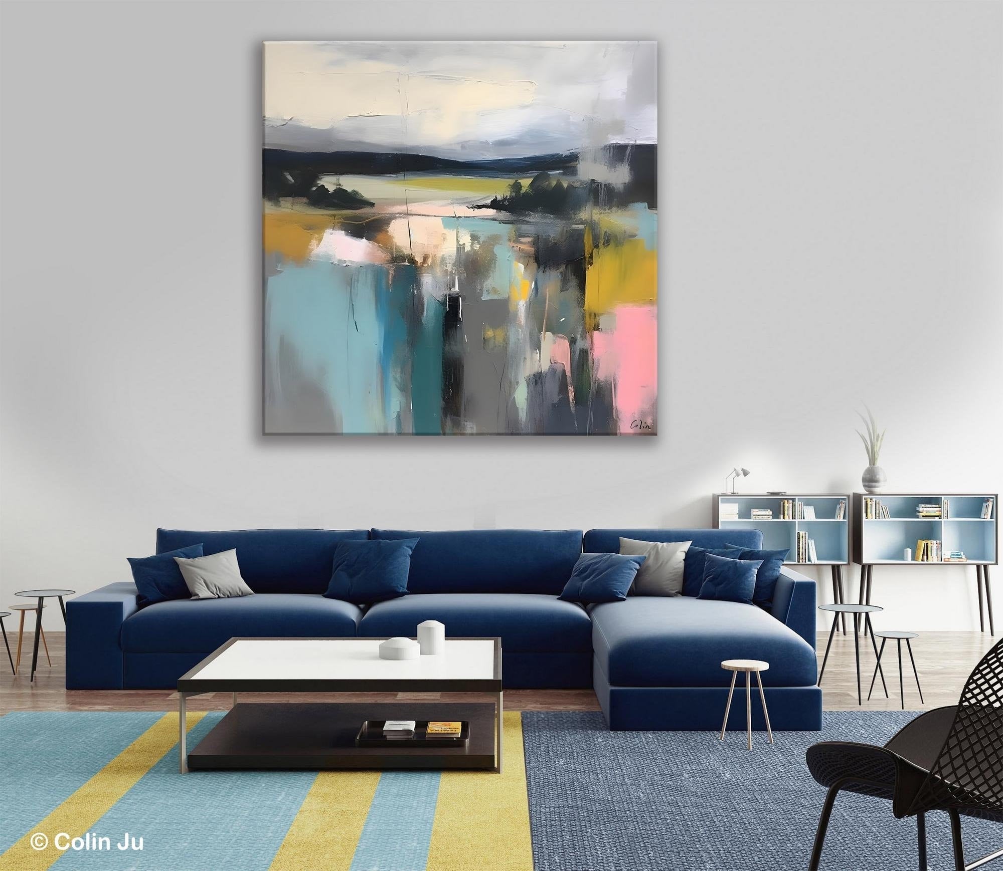 Contemporary Canvas Art, Original Modern Wall Art, Modern Acrylic Artwork, Modern Canvas Paintings, Large Abstract Painting for Bedroom-ArtWorkCrafts.com