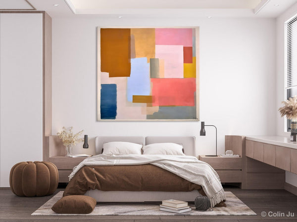 Original Abstract Art, Canvas Paintings for Sale, Large Modern Wall Art for Bedroom, Geometric Modern Acrylic Art, Contemporary Canvas Art-ArtWorkCrafts.com