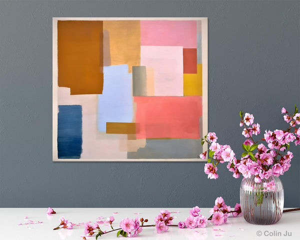Original Abstract Art, Canvas Paintings for Sale, Large Modern Wall Art for Bedroom, Geometric Modern Acrylic Art, Contemporary Canvas Art-ArtWorkCrafts.com