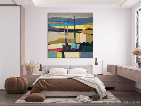 Landscape Canvas Art, Original Abstract Art, Hand Painted Canvas Art, Abstract Landscape Painting, Large Abstract Painting for Living Room-ArtWorkCrafts.com