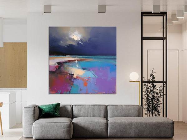 Landscape Canvas Paintings, Hand Painted Canvas Art, Landscape Acrylic Art, Original Abstract Art, Large Landscape Paintings for Living Room-ArtWorkCrafts.com