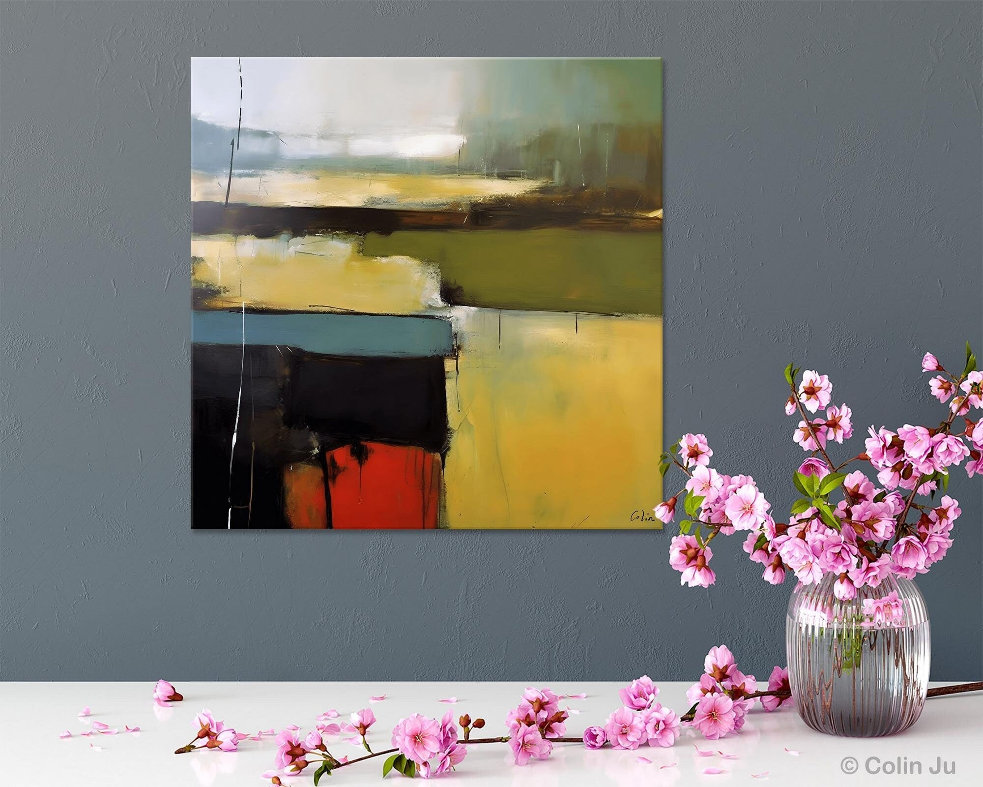 Large Abstract Painting for Bedroom, Original Modern Wall Art Paintings, Modern Acrylic Paintings, Huge Contemporary Canvas Paintings-ArtWorkCrafts.com