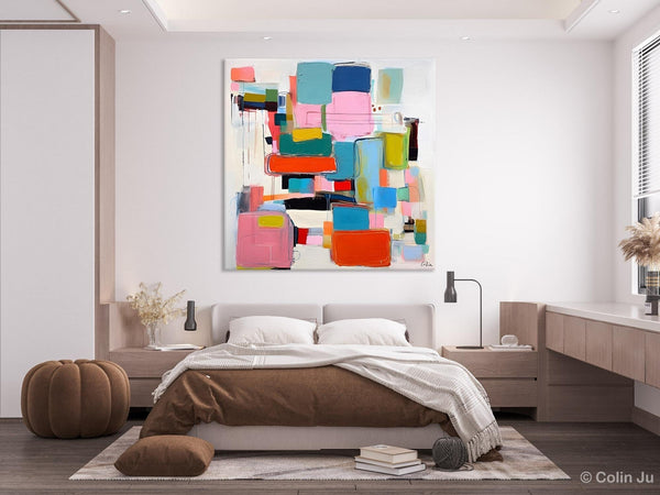 Original Abstract Wall Art, Geometric Modern Acrylic Art, Large Abstract Art for Bedroom, Modern Canvas Paintings, Contemporary Canvas Art-ArtWorkCrafts.com
