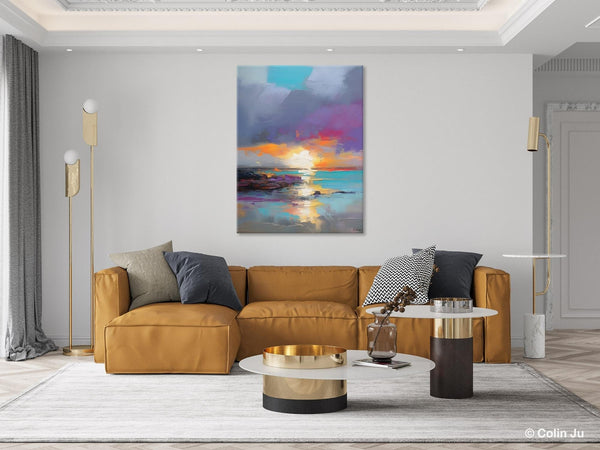 Landscape Paintings for Living Room, Extra Large Modern Wall Art Paintings, Acrylic Painting on Canvas, Original Landscape Abstract Painting-ArtWorkCrafts.com