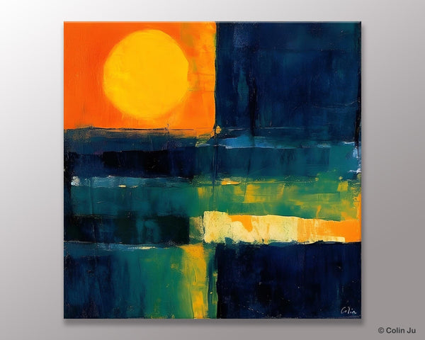Large Abstract Painting for Dining Room, Modern Acrylic Artwork, Simple Canvas Paintings, Contemporary Canvas Art, Original Modern Wall Art-ArtWorkCrafts.com