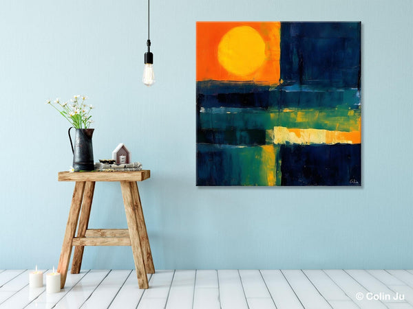Large Abstract Painting for Dining Room, Modern Acrylic Artwork, Simple Canvas Paintings, Contemporary Canvas Art, Original Modern Wall Art-ArtWorkCrafts.com