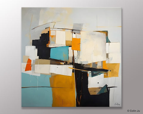 Geometric Original Canvas Wall Art, Contemporary Acrylic Artwork, Hand Painted Canvas Art, Modern Abstract Artwork, Large Abstract Paintings-ArtWorkCrafts.com