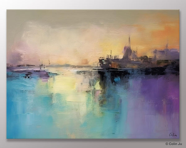 Large Paintings for Bedroom, Oversized Contemporary Wall Art Paintings, Abstract Landscape Painting on Canvas, Extra Large Original Artwork-ArtWorkCrafts.com