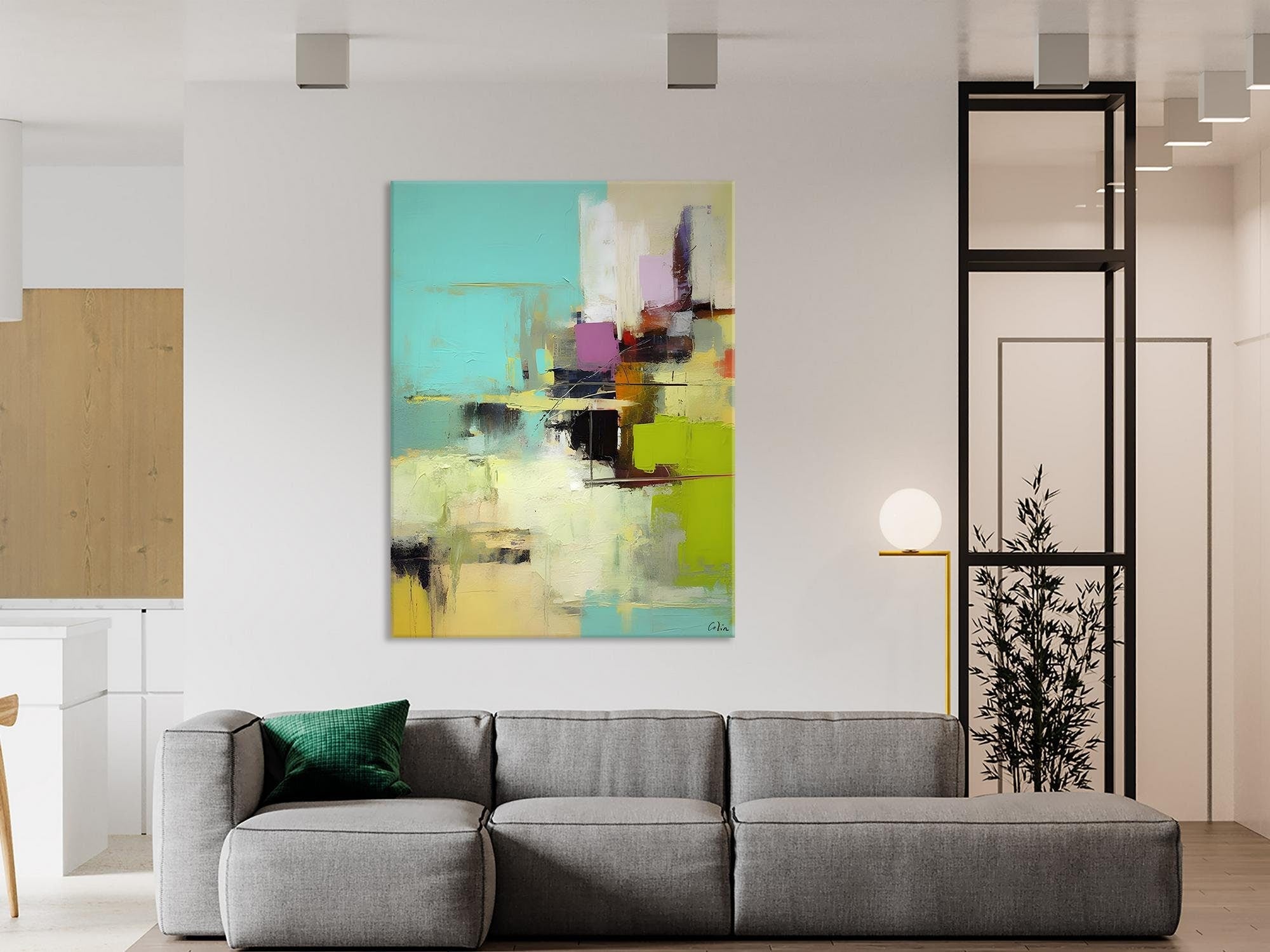 Contemporary Wall Art Paintings, Extra Large Original Art, Abstract Landscape Artwork, Landscape Painting on Canvas, Hand Painted Canvas Art-ArtWorkCrafts.com