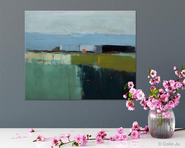 Landscape Acrylic Paintings, Landscape Abstract Painting, Modern Wall Art for Living Room, Original Abstract Art, Acrylic Painting on Canvas-ArtWorkCrafts.com