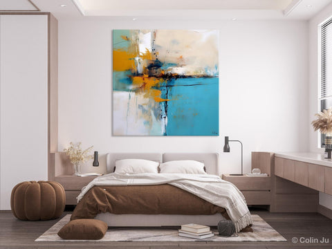 Large Abstract Art for Bedroom, Modern Canvas Paintings, Original Abstract Wall Art, Geometric Modern Acrylic Art, Contemporary Canvas Art-ArtWorkCrafts.com