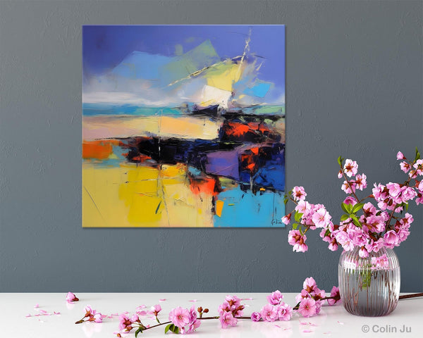Modern Acrylic Artwork, Buy Art Paintings Online, Contemporary Canvas Art, Original Modern Paintings, Large Abstract Painting for Bedroom-ArtWorkCrafts.com