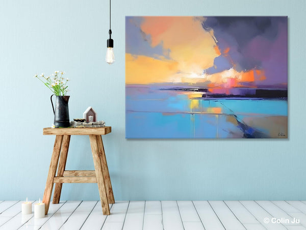 Extra Large Modern Wall Art Paintings, Acrylic Painting on Canvas, Landscape Paintings for Living Room, Original Landscape Abstract Painting-ArtWorkCrafts.com