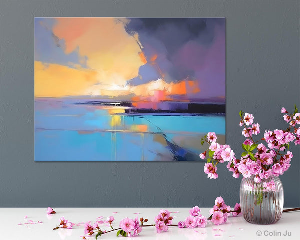 Extra Large Modern Wall Art Paintings, Acrylic Painting on Canvas, Landscape Paintings for Living Room, Original Landscape Abstract Painting-ArtWorkCrafts.com
