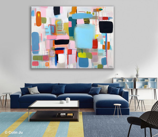 Original Abstract Art, Hand Painted Canvas Art, Modern Wall Art Ideas for Dining Room, Large Canvas Paintings, Contemporary Acrylic Painting-ArtWorkCrafts.com