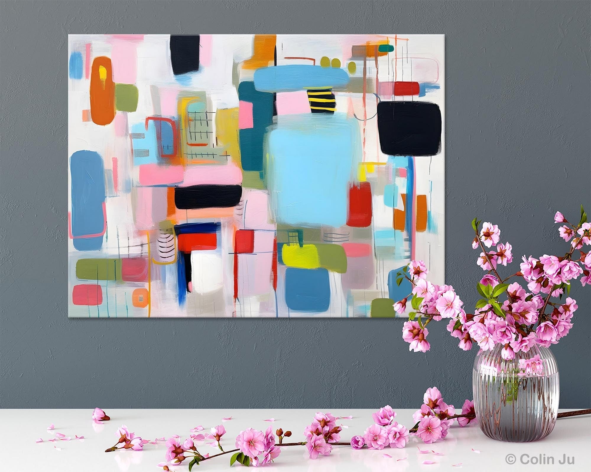 Original Abstract Art, Hand Painted Canvas Art, Modern Wall Art Ideas for Dining Room, Large Canvas Paintings, Contemporary Acrylic Painting-ArtWorkCrafts.com