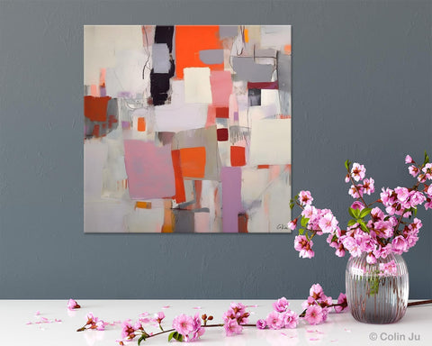 Modern Acrylic Artwork, Original Modern Paintings, Contemporary Canvas Art, Heavy Texture Canvas Art, Large Abstract Painting for Bedroom-ArtWorkCrafts.com
