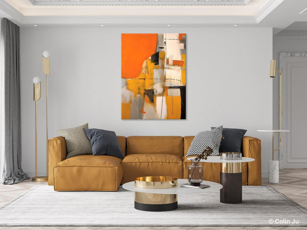 Large Paintings for Bedroom, Yellow Abstract Art Paintings, Large Contemporary Wall Art, Hand Painted Canvas Art, Original Modern Painting-ArtWorkCrafts.com