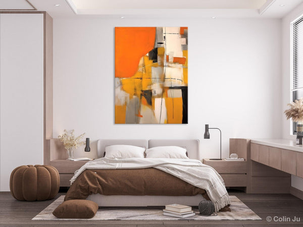 Large Paintings for Bedroom, Yellow Abstract Art Paintings, Large Contemporary Wall Art, Hand Painted Canvas Art, Original Modern Painting-ArtWorkCrafts.com
