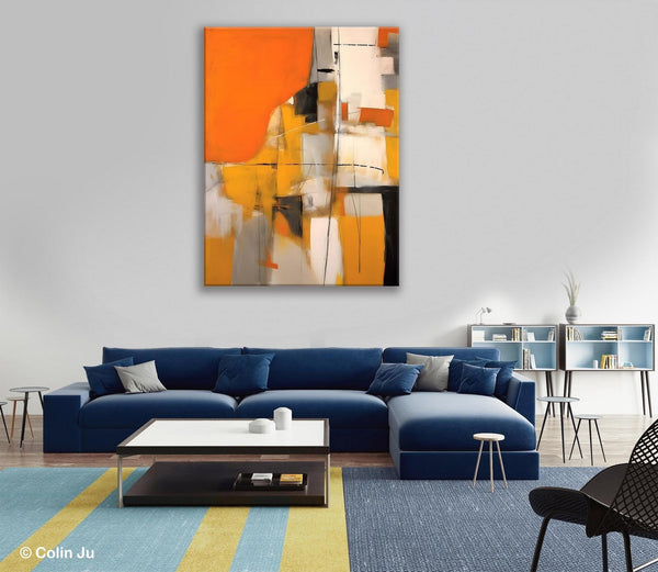 Large Paintings for Bedroom, Yellow Abstract Art Paintings, Large Contemporary Wall Art, Hand Painted Canvas Art, Original Modern Painting-ArtWorkCrafts.com