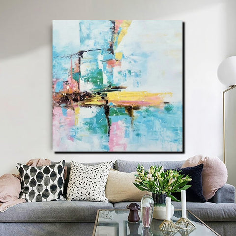 Simple Abstract Paintings, Dining Room Modern Wall Art, Modern Contemporary Art, Large Painting on Canvas, Acrylic Canvas Painting-ArtWorkCrafts.com