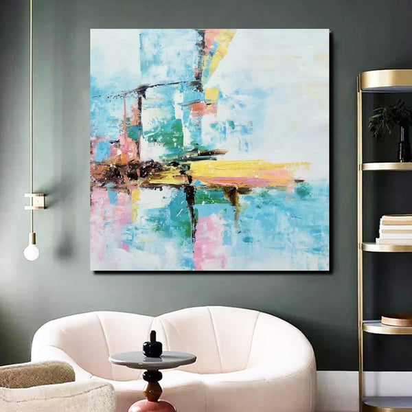 Simple Abstract Paintings, Dining Room Modern Wall Art, Modern Contemporary Art, Large Painting on Canvas, Acrylic Canvas Painting-ArtWorkCrafts.com