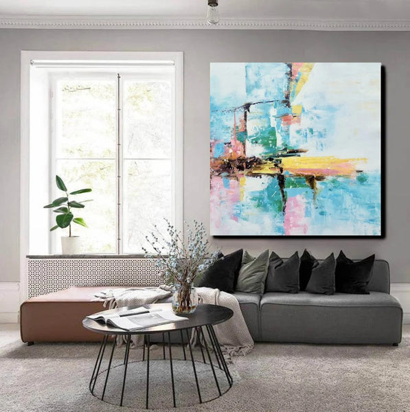 Simple Abstract Paintings, Dining Room Modern Wall Art, Modern Contemporary Art, Large Painting on Canvas, Acrylic Canvas Painting-ArtWorkCrafts.com