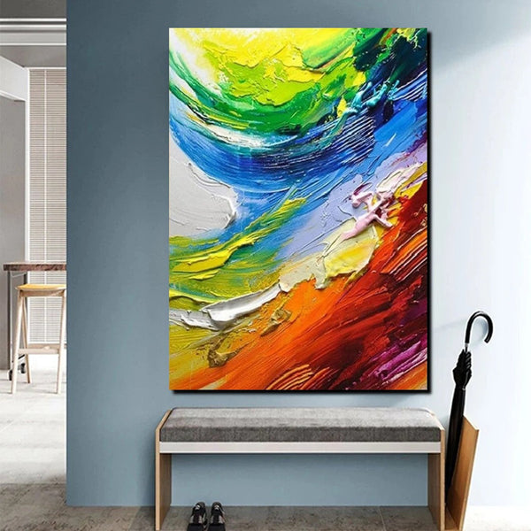 Contemporary Modern Art, Living Room Wall Art Ideas, Impasto Paintings, Buy Large Paintings Online, Palette Knife Paintings-ArtWorkCrafts.com