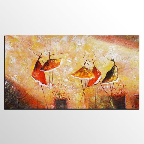 Modern Acrylic Painting, Ballet Dancer Painting, Bedroom Canvas Painting, Original Painting, Abtract Painting for Sale-ArtWorkCrafts.com