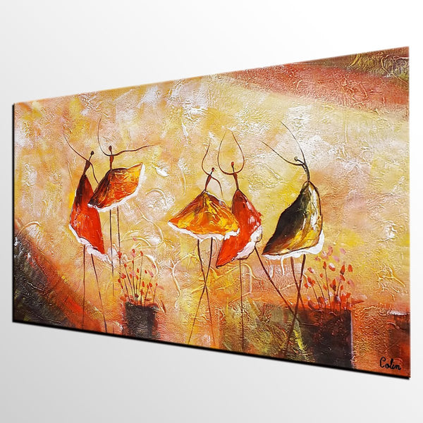 Modern Acrylic Painting, Ballet Dancer Painting, Bedroom Canvas Painting, Original Painting, Abtract Painting for Sale-ArtWorkCrafts.com