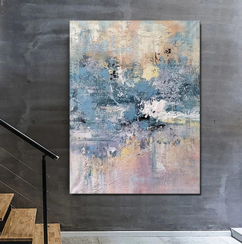 Simple Wall Art Ideas, Heavy Texture Painting, Bedroom Abstract Paintings, Modern Abstract Painting, Large Acrylic Canvas Paintings-ArtWorkCrafts.com