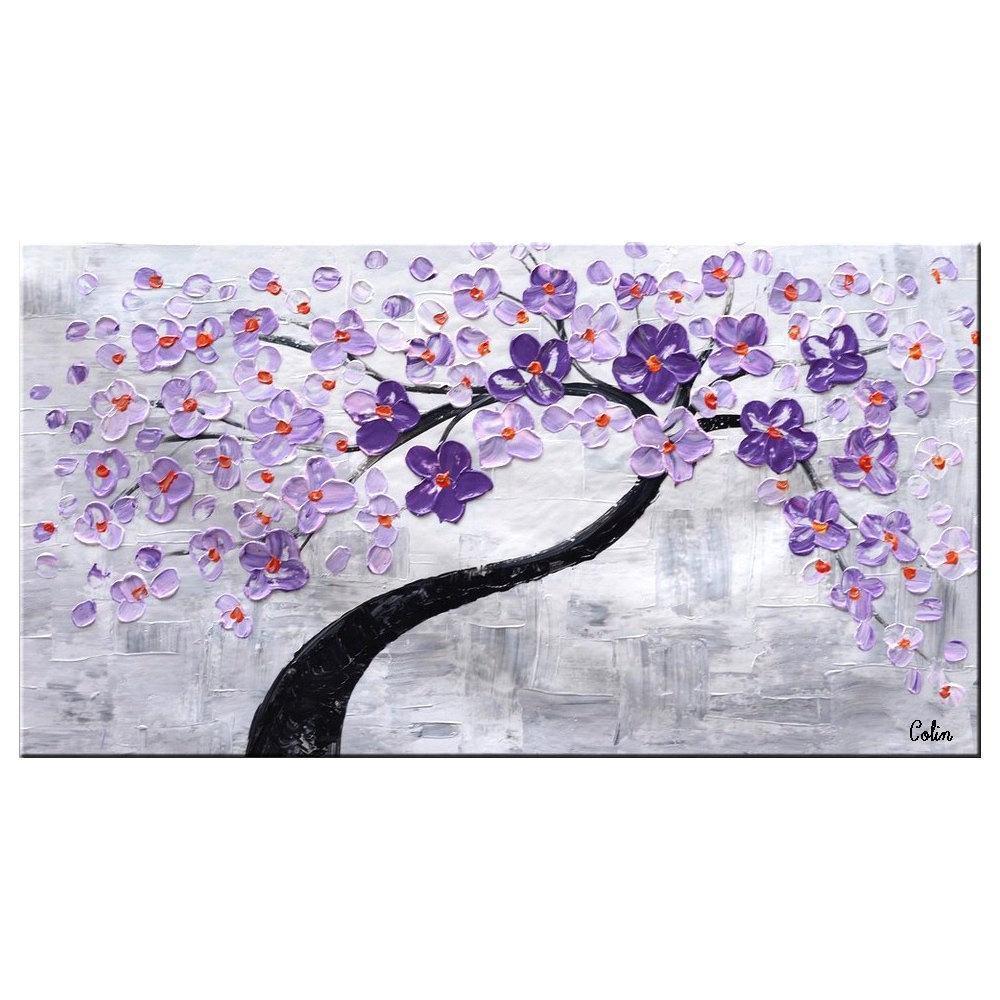 Heavy Texture Painting, Acrylic Painting Flower, Tree Painting, Painting on Sale, Dining Room Wall Art, Modern Artwork, Contemporary Art-ArtWorkCrafts.com