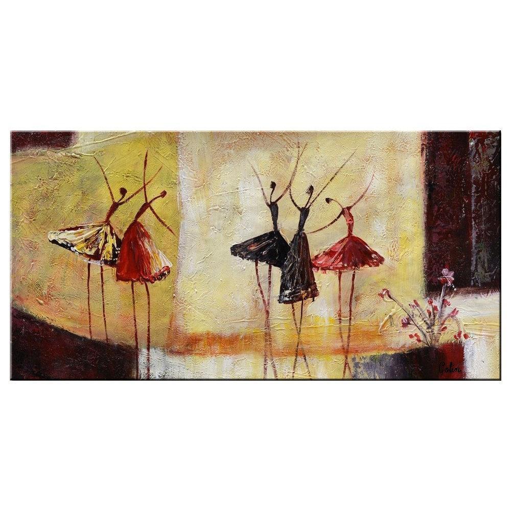 Canvas Wall Art, Ballet Dancer Painting, Bedroom Wall Decor, Abstract Art Painting, Modern Artwork, Contemporary Art-ArtWorkCrafts.com