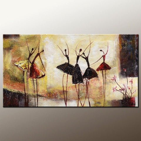 Abstract Art, Contemporary Wall Art, Modern Art, Ballet Dancer Painting, Art for Sale, 100% Hand Painted Art-ArtWorkCrafts.com