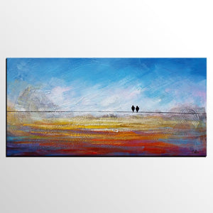 Contemporary Wall Art, Abstract Artwork, Modern Art, Love Birds Painting, Art for Sale, Abstract Art Painting, Painting for Sale-ArtWorkCrafts.com